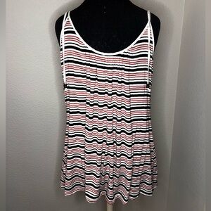 Larke Striped Scoop Neck Tank Top Size XL
